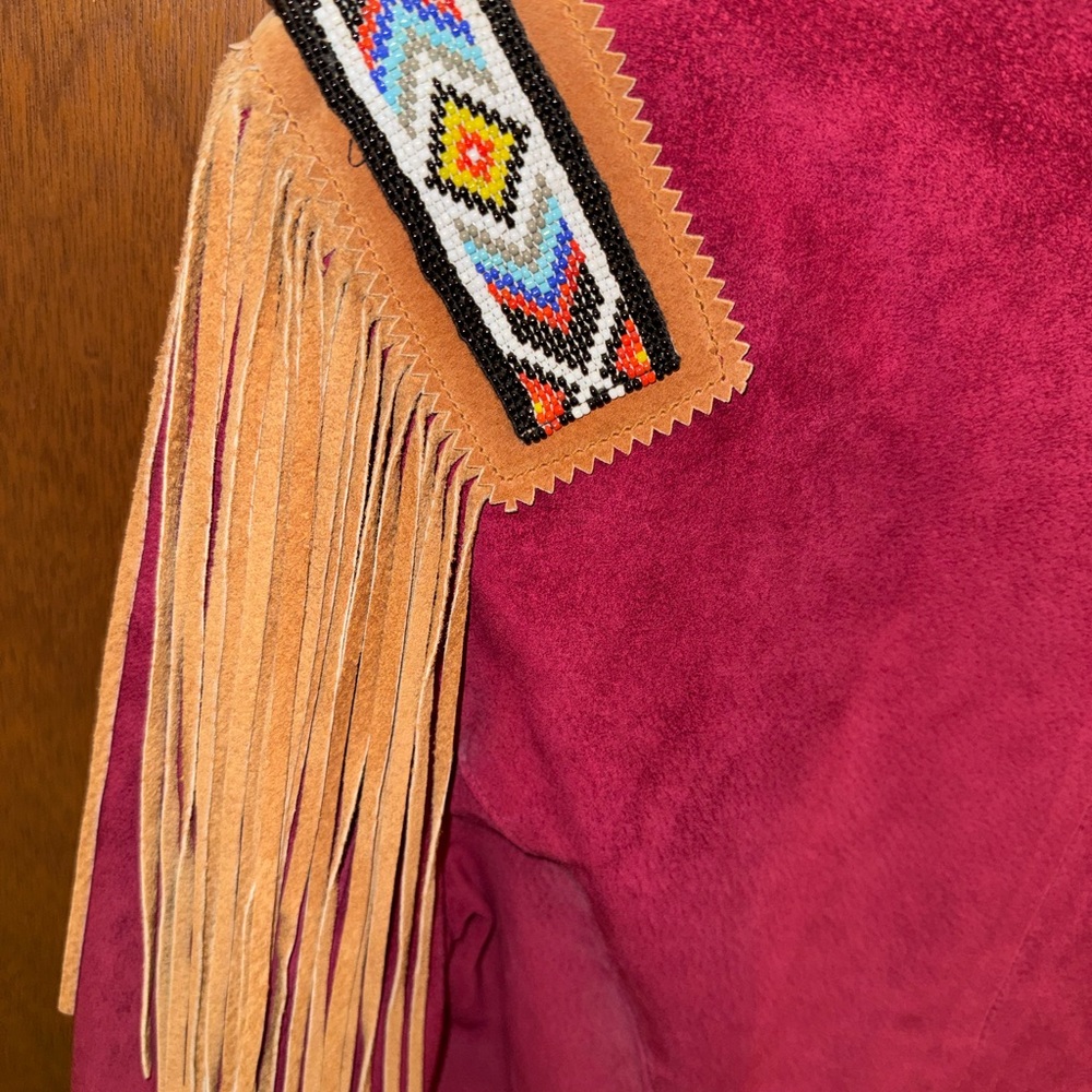 Women's Red Frontier Collection Leather Jacket - Picture 4 of 8